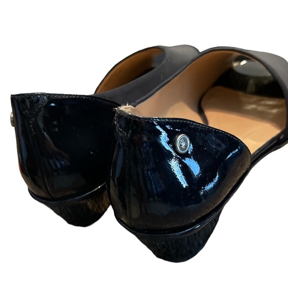 EUC Nurture Slip On Loreleie Open Toe Black Wedge Shoe Size 8.5M - Picture 5 of 8